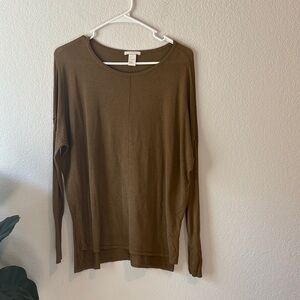 H&M Khaki Women's Crew Neck thin Sweater Small